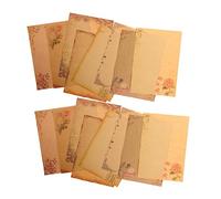 UKCOCO 40 Sheets Vintage Floral Letter Paper Antique Style Stationery for Writing Thank You Notes Poems Greetings and Holiday Letters Mixed Designs for Home School and Special Occasions