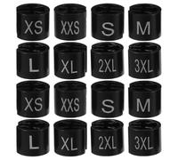UKCOCO 400Pcs Clothes Hanger Sizer Black Plastic, Circular Hanger Markers, 8 Size Clothing Clips for Pants Racks and Hangers - XXS, XS, S, M, L, XL, XXL, XXXL