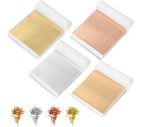 UKCOCO 400pcs Gold Foil Paper Sheets for DIY Enthusiasts, Tinfoil Paper that Can Be Cut and Shaped, for Nails and Handmade Projects Including Scrapbooks