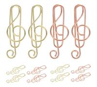 UKCOCO 40pcs Music Note Paper Clips Metal Musical Treble Clef Clips Gold Rose Gold Small Binder for Office School Home Organization