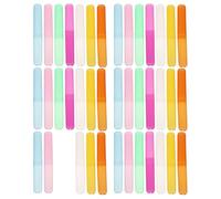 UKCOCO 40pcs Portable Travel Toothbrush Case Set with Toothpaste Storage Box, Assorted Colors Frosted Toothbrush Holder for Compact Oral Care on The Go