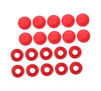 UKCOCO 40pcs Silicone Jar Gaskets Replacement Sealing Washers for Swing Top Bottles, Leakproof Water Bottle Gasket Seals, Red Half-Cover and Full-Cover Caps for Home Brewing and Bar Use