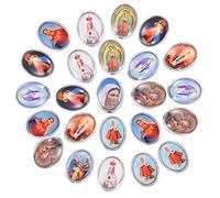 UKCOCO 40pcs Virgin Character Stickers Bracelet Fittings for Religious Jewelry Making Unique Retro Design for DIY Accessories for Rosary Bracelets Necklaces