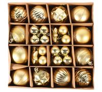UKCOCO 42pcs Christmas Hanging Balls Tree Ornaments Scene Layout Supplies Tree Pendants Party Decorations Golden