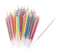 UKCOCO 48Pcs Gel Pen Refills with Glitter Neon Pastel Metallic Ink Smooth Writing Replacement for Office School Creative Drawing No Leak Non Scratch Tips Portable Stationery Supplies
