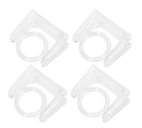 UKCOCO 4pcs 360° Rotatable Curtain Rod Holders, No Drilling Adhesive Wall-Mounted Hooks for Window and Shower Curtain Poles, Space-Saving Triangular Support Brackets for Home Use