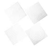 UKCOCO 4pcs Acrylic Sashiko Quilting Templates Set for Hand Embroidery with Geometric Patterns, 8x4 Inches Sewing Stencils for Quilting and Embroidery Tracing
