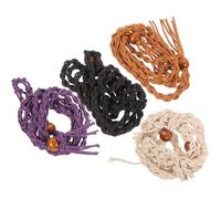 UKCOCO 4pcs Adjustable Braided Necklace Cage Cord Stone Holder Pendant Set Large Size Black Orange Purple Ivory for DIY Jewelry Making and Hanging Ornaments