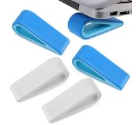 UKCOCO 4pcs Adjustable Laptop Cooling Riser Stand with Anti-skid Base Pads for Desk and Lap, Blue and White Notebook Holder Compatible with Various Laptop Brands - Ventilated Height