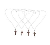 UKCOCO 4pcs Adjustable Wood Cross Necklace for Men Women Vintage Crucifix Pendant with Unique Artistic Appeal for Easter Jewelry Vehicle Decoration