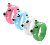 UKCOCO 4pcs Adorable Rings Cute Resin Finger Rings for Women for Parties Lightweight Unique Decorative Frogs Jewelry Green Blue Pink White