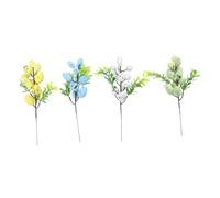 UKCOCO 4pcs Artificial Easter Egg Branch Decoration Colorful Spotted Egg Ornaments with Green Leaves for Holiday Wedding Photography and Spring Festival Display