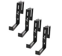 UKCOCO 4pcs Black Iron Plant Pot Holder Deck Mount Bracket for Balcony | Curve Hook with Rectangular Holder, Adjustable Size, Fence Mounting, for Flower Boxes and Rectangular Pots