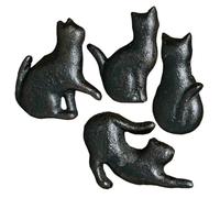 UKCOCO 4pcs Black Matte Metal Wardrobe Door Handles, Modern Iron Cabinet Pulls for Drawer, Dresser and Cupboard Replacement Hardware, Suitable for Home and Office Furniture