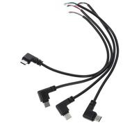 UKCOCO 4pcs Black USB Type C Bare Cable with 90-degree USB C Plug, Pvc Material, 4-pin End Replacement Cable for Data Sync and Charging, for Convenient Connection and Disconnection