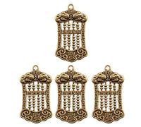 UKCOCO 4pcs Brass Key Ring Ornament Abacus Modeling Keychain Pendant Vintage Retro Style Good Texture Sturdy Desktop Decor DIY Making