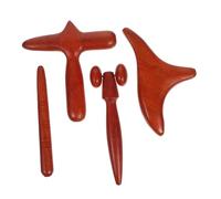 UKCOCO 4pcs Brown Hardwood Gua Sha Massage Tool Set Wooden Scraping Board for Muscle Therapy and Relaxation