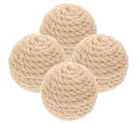 UKCOCO 4pcs Cat Balls Interactive Cat Prevent Furniture Damage Reusable Jute 1.57x1.57x1.57in Indoor Home