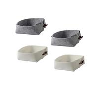 UKCOCO 4pcs Desktop Felt Storage Box Set Jewelry Organizer Sundries Container Stylish White Black Color for Home Office Use Durable Multi Purpose