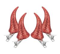 UKCOCO 4pcs Devil Horn Hair Clips Horn Hairpin Plastic Iron Glitter Design Easy to Put and Take for Halloween Costume Parties