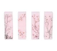 UKCOCO 4Pcs Empty Lipstick Containers Pink ABS Material with Simple Structure Convenient for Travel and Easy to Fill Elegant Classical Chinese Style Lip Cream Storage Tubes for DIY Makeup