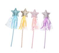 UKCOCO 4pcs Fairy Wands for Craft Wands Purple Blue Gold Pink for Creative Play Safe and for Imagination and Fun Activities