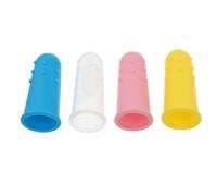 UKCOCO 4pcs Finger Toothbrush Set Silicone Soft Bristled Oral Care Brush for Gum Cleaning and Teething, Mixed Colors for Travel and Daily Use Random Color