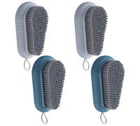 UKCOCO 4pcs Fingernail Scrub Brush Soft Bristle Nail Hand Scrubber for Finger Toenail Cleaning Wet Dry Use for Men Women Mechanics Grey