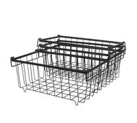 UKCOCO 4pcs Freezer Divider Basket with Handles, Wire Mesh Steel Storage Organizer for Chest Freezer and Refrigerator, Deep Kitchen Pantry Bins for Food Separation and Easy Access