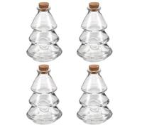 UKCOCO 4pcs Glass Wishing Bottle, Corked Christmas Tree Jars 90ml/3oz