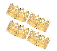 UKCOCO 4pcs Golden Mini Crown Cake Toppers Wedding Cake Decorations with Iron Material and Elegant Design, for Weddings and Bridal Showers to Elevate Visual Effect