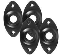 UKCOCO 4pcs Guitar Jack Plates for Electric Guitar Design Easy Installation Durable Replacement Parts Classic Black Finish for Upgrading Your Instrument