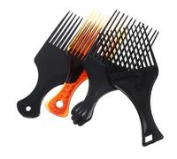 UKCOCO 4Pcs Hair Pick Afro Comb Wide Tooth Plastic Hairdressing Tool for Curly Hair Styling and Scalp Massage Suitable for Home and Professional Barbershops