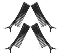 UKCOCO 4pcs Hair Section Clips Black Plastic Strong Grip Versatile Use Hair Styling Accessories for Makeup Setting and Hairdressing