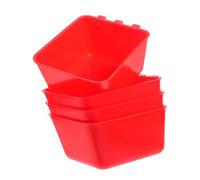 UKCOCO 4pcs Hanging Bird Cage Feeder Cups Portable Pet Drinking Dispenser for Parrots Chickens and Red Food and Water Bowl Easy to Install