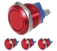 UKCOCO 4pcs Heavy-duty 16mm Metal Push Button Switch Copper Screw Terminals and Oxidation Finish, Precise Momentary Control and Vibration-resistant Installation for Electronic Equipment