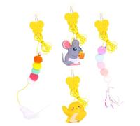 UKCOCO 4pcs Interactive Kitten Hanging Swings Toys for Exercise and Includes Caterpillar Crinkly Caterpillar Felt Mouse and Felt Chick
