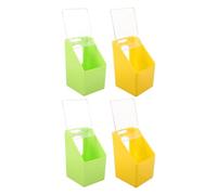 UKCOCO 4pcs Large Capacity Parrot Food Container Bird Cage Hanging Feeder Made of Sturdy Pp Material, Easy to Install and Convenient to Clean, for Hanging the Cage