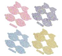 UKCOCO 4pcs Luminous Glitter Bow Making Sheets for Hair Clip Bows, Shiny Fabric Sheets in Rose Red Blue Purple Yellow, Hair Pin Supplies for ’ Decorative Accessories
