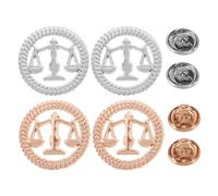 UKCOCO 4pcs Men Metal Brooch Pin with Justice Scale Design, Lightweight Alloy Shirt Collar Lapel Pin, Reliable Vintage Style for Lawyers and Judges in Offices or Anniversaries