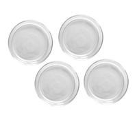 UKCOCO 4pcs Mini Glass Dipping Sauce Dishes 10.4cm Condiment Holders for Soy Sauce Vinegar Pickle Food Plates, Glass Seasoning Bowls for Dining and Entertaining