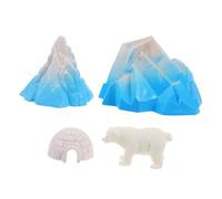 UKCOCO 4Pcs Mini Igloo Model with Polar Bear Figurines Realistic Ice House Decoration for Dollhouses Micro Landscapes and Winter Themed Decor Arctic Toy Collection