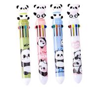UKCOCO 4Pcs Multicolor Panda Ballpoint Pens Fine Tip Soft Grip Pens for Students Teens Daily Writing Drawing Coloring Crafting School Supplies