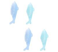 UKCOCO 4Pcs Nail Animal Shaped Brush Dolphin Shaped Nail Manicure Tools 4.91X1.97X1.38In Flexible Bristles Easy to Carry Won't Scratch Skin for Hands and Home Use