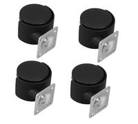 UKCOCO 4Pcs Nylon Plastic Furniture Caster Replacement Wheels with Swivel Smooth Quiet Rotation Frame for Cabinets Chairs Laundry Racks and Carts