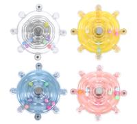 UKCOCO 4pcs Parrot Interactive Spinner for Cage - Star-shaped Rotating Swivel Wheel with Bell, Set for Parakeets and Small Birds, Stress Relief and Chewing Bird Accessories