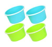 UKCOCO 4pcs Plastic Beach Buckets Sand Digging Buckets with Handles, Sandcastle Building for Beach and Backyard Play