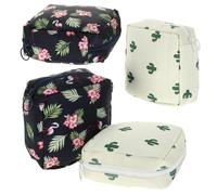 UKCOCO 4pcs Portable Lightweight Sanitary Pad Bag Set Made of Oxford Cloth with Zippered Coin Purse and Key Pocket Pouch for Girls and Women for Shopping and Beach Use