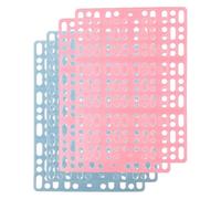 UKCOCO 4pcs Rabbit Foot Pads Cage Mats for Bunny Hamster Guinea Pig, Wear-resistant Hollow Plastic Floor Pads for Small Animal Habitats, Blue and Pink Pet Resting Mats