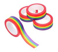 UKCOCO 4pcs Rainbow Art Tape 15mmx10m Paper Roll Versatile Application for Planners DIY Craft Projects and LGBTQ Event Supplies